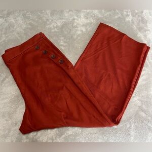 LOFT Outlet Rust Red Button-Accent Pants